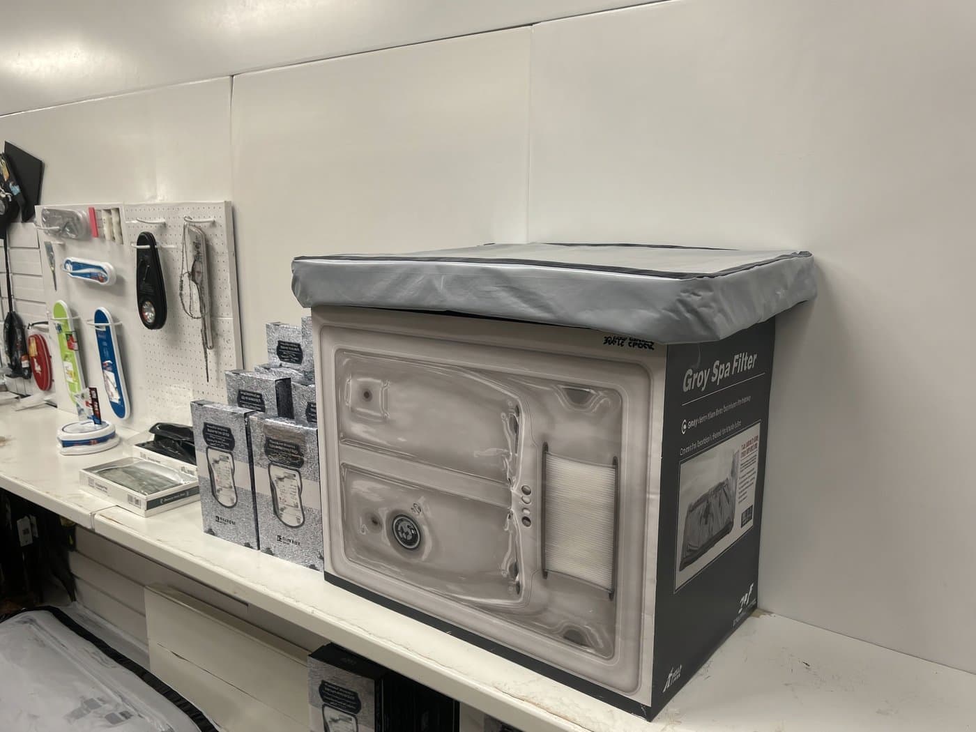 Hot tub accessories display